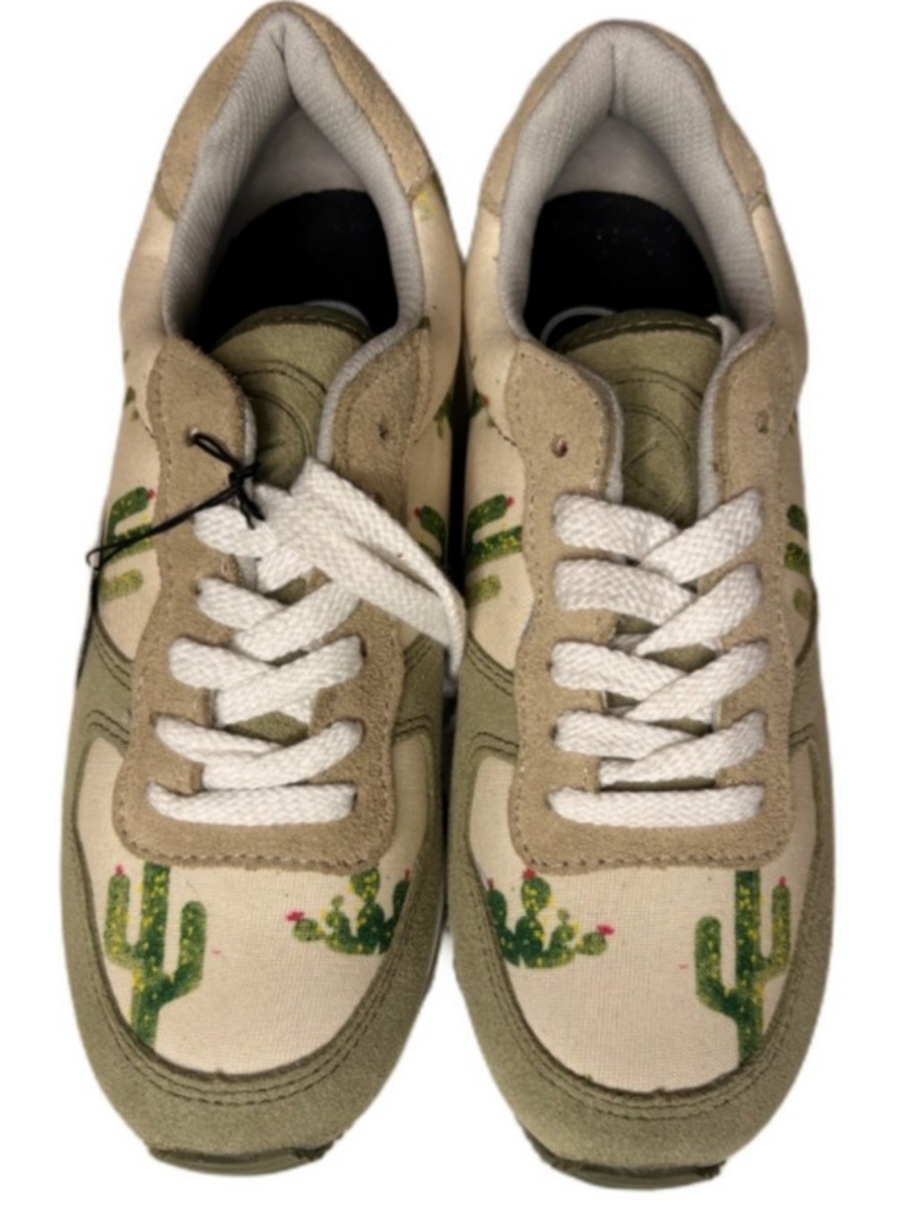 Inkkas Women's Cactus Print Jogger Sneakers In Olive And Cream Size 7 Nwt — image 7 of 8